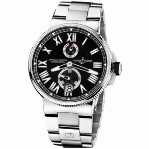 Ulysse Nardin Marine Black Dial Stainless Steel Automatic Men's Watch 1183-122-7M-42