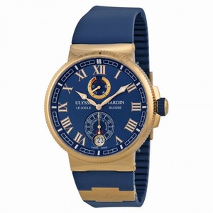 Ulysse Nardin Marine Chronometer Blue Dial 18kt Rose Gold Men's Watch 1186-126-3-43