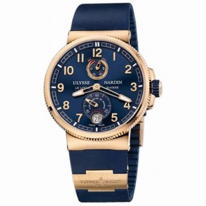 Ulysse Nardin Marine Chronometer Manufacture Blue Dial Blue Rubber Men's Watch 11861263/63