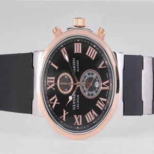 Ulysse Nardin Marine Collection 266-67-3/43YAC Black Dial Rose Gold Case Round Watch