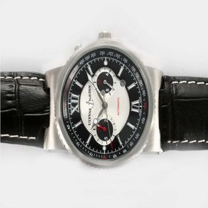Ulysse Nardin Marine Collection 353-66/323 Round Black Crocodile Leather Strap Watch