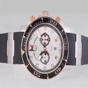 Ulysse Nardin Marine Collection 8006-102-3A/91 Round silver Rubber Strap Mens Watch