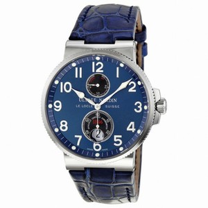 Ulysse Nardin Maxi Marine Chronometer Blue Dial Leather Men's Watch 263-66/623