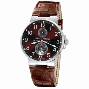 Ulysse Nardin Maxi Marine Chronometer Brown Dial Leather Automatic Men's Watch 263-66-625