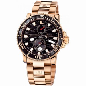 Ulysse Nardin Maxi Marine Diver Black Dial 18kt Rose Gold Men's Watch 266-37LE-8M