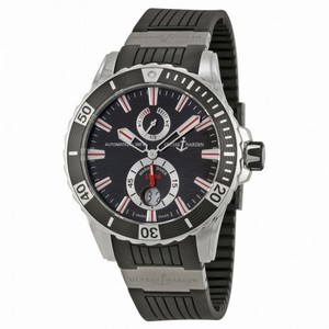 Ulysse Nardin Maxi Marine Diver Black Dial Black Rubber Men's Watch 263-10-3-92