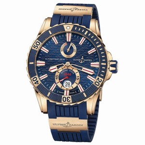 Ulysse Nardin Maxi Marine Diver Blue Dial 18K Rose Gold Automatic Men's Watch 266-10-3C-93