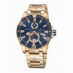 Ulysse Nardin Maxi Marine Diver Blue Dial 18K Rose Gold Men's Watch 266-10-8M-93