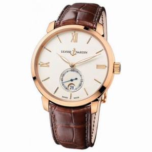 Ulysse Nardin San Marco Classico Ivory Dial 18kt Rose Gold Brown Leather Men's Watch 8276-119-2-31
