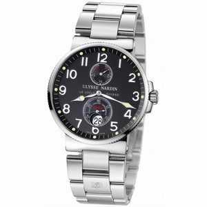 Ulysse Nardine Maxi Marine Chronometer Black Dial Stainless Steel Men's Watch 263-66-7-62