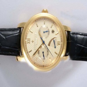 Vacheron Constantin Malte 47200 Yellow Gold Round Gold Dial 18K Gold Case Watch