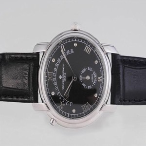 Vacheron Constantin Patrimony 47245 White Gold Round Mens Black Crocodile Leather Strap Watch
