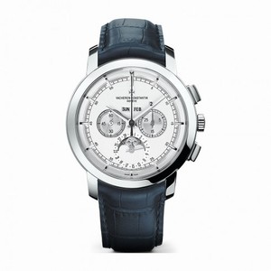 Vacheron Constantin Traditionnelle Silver Dial Blue Alligator Leather Men's Watch 47292000P-9590