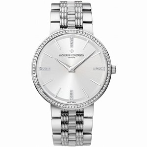 Vacheron Constantin Traditionnelle Silver Dial Diamond Men's Watch 81577V01G-9270