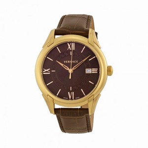 Versace Apollo Brown Dial Leather Strap Men's Watch VFI030013