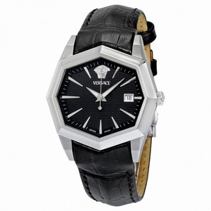 Versace Atelier Black Dial Black Leather Men's Watch 13Q99D009 S009