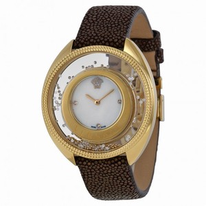 Versace Destiny Spirit Mother of Pearl Dial Brown Leather Ladies Watch 86Q701MD497-S497