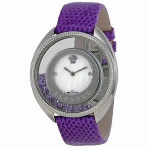 Versace Destiny Spirit Mother of Pearl Dial Violet Leather Ladies Watch 86Q953MD497-S702