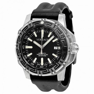 Versace Diver Black Dial Black Leather Men's Watch 15A80D009-S008