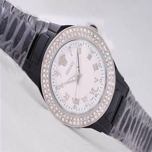Versace Dv One A541221 White Dial Round Black Ceramic Strap Watch