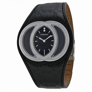 Versace Eclissi 84Q Black Gullloche Dial Black Leather Men's Watch 84Q99SD009-S009