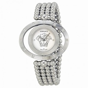 Versace Eon Ellipsis Reversible White Enamel Dial Stainless Steel Ladies Watch91Q91D002-S099