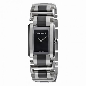 Versace Era Black Dial Stainless Steel And Black Ceramic Ladies Watch 70Q99D009SC09