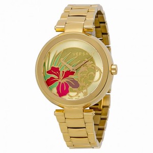 Versace Mystique Hibiscus Flower Dial Rose Gold PVD Steel Ladies Watch 19Q80D2HI-S080