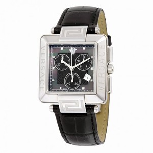Versace Reve Carre Chronograph Black Dial Stainless Steel Ladies Watch 88C99SD008-S009