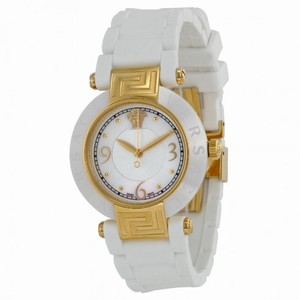 Versace Reve Ceramic Mother of Pearl White Rubber Ladies Watch 92QCP1D497-S001