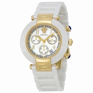 Versace Reve Chronograph White Dial White Ceramic Ladies Watch 95CCP1D497-SC01