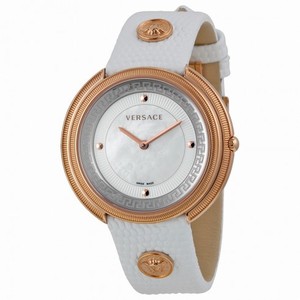 Versace Thea Mother of Pearl Dial White Leather Ladies Watch VA7030013