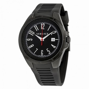 Versace V-Man Black Dial Black Rubber Strap Men's Watch P7Q60D009-S009