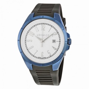 Versace V-Man White Dial Black Rubber Men's Watch P7QB8D001 S009