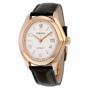 Versace V-Master Automatic White Dial Black Leather Men's Watch 20A380D002-S009