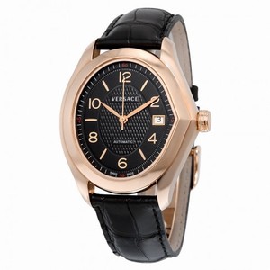 Versace V-Master Black Dial Leather Strap Swiss Automatic Men's Watch 20A380D009S009