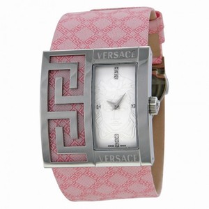 Versace V-Greca White Dial Pink Strap Ladies Watch 64Q99SD001-T111