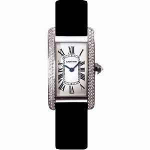 Cartier Tank Americaine 18kt White Gold Diamond Ladies Watch WB701831