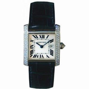Cartier Tank Francaise 18kt White Gold Diamond Midsize Watch WE101751