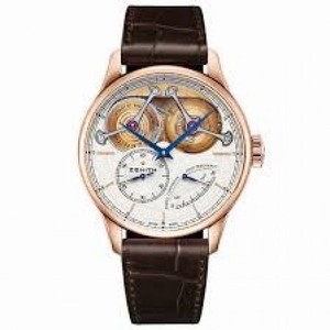Zenith Academy Georges Favre-Jacot Automatic Silver Grained Dial Brown Leather Men's Watch 18.2210.4810/01.C713