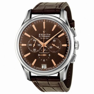 Zenith Captain Chronograph Brown Dial Brown Alligator Leather Men's Watch 03.2110.400/75.C498
