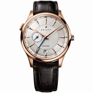 Zenith Captain Dual Time Silver Dial Brown Leather Men's Watch 18.2130.682/02.C498