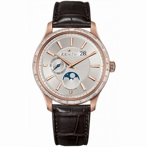 Zenith Captain Moonphase Silver Dial Brown Leather Men's Watch 22.2141.691/01.C498