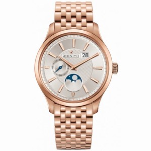 Zenith Captain Moonphase Silver Dial Rose Gold Polished Men's Watch 18.2140.691/02.M2140