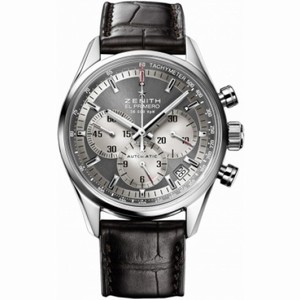 Zenith El Primero 36000 VPH Grey Dial Chronograph Brown Leather Automatic Ladies Watch 03215040021C709