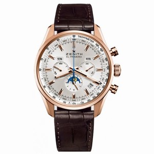 Zenith El Primero Automatic Silver Dial 18kt Rose Gold Men's Watch 18209141001C494
