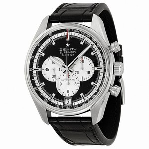 Zenith El Primero Black Dial Stainless Steel Black Alligator Leather Men's Watch 03204040022C496