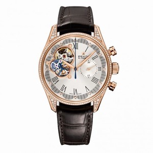 Zenith El Primero Chronomaster Silver Cut-Out Dial Diamond Ladies Watch 222151406201C713