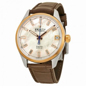 Zenith El Primero Espada Automatic Mother of Pearl Brown Leather Men's Watch 512170465081C713
