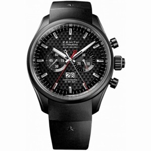 Zenith El Primero Rattrapante Black Dial Black Rubber Men's Watch 75.2050.4026/21.R530